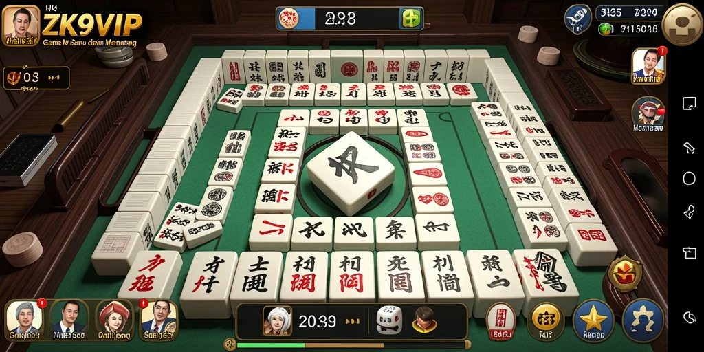 Tampilan gameplay Mahjong yang menarik di ZK9VIP.